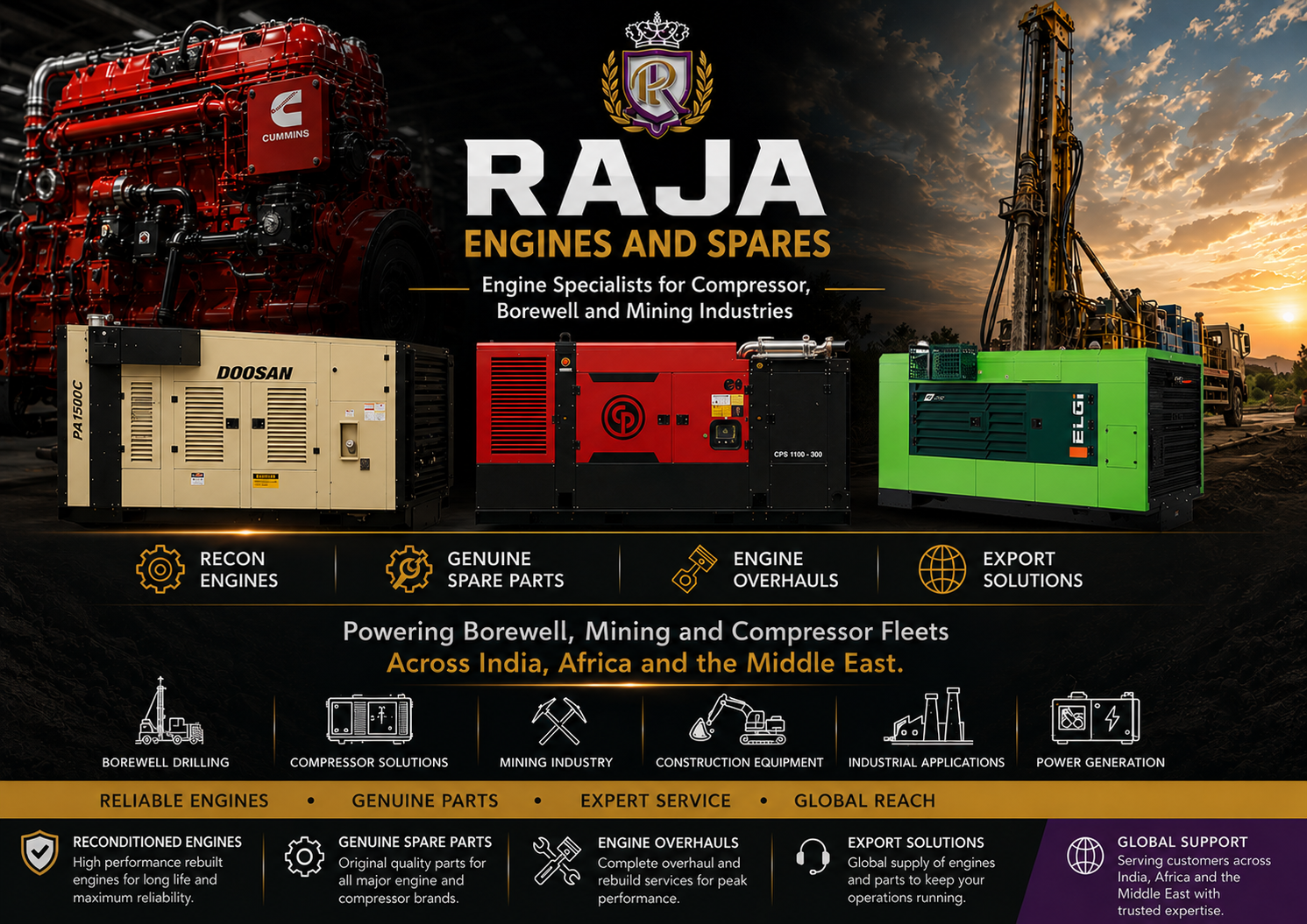 Raja Engines product catalogue page